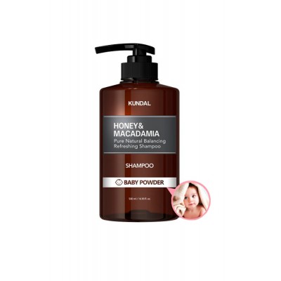 Kundal HONEY & MACADAMIA Shampoo BABY POWDER, 500 мл