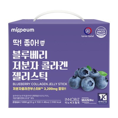 Mippeum Низкомолекулярный коллаген с голубикой, желе-стик 1200g, 60e.
