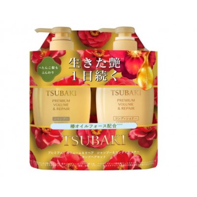Tsubaki Premium Volume & Repair Shampoo & Conditioner Pump Pair Set 450ml+450ml. Набор для восстановления и увлажнения волос (шампунь + кондиционер)