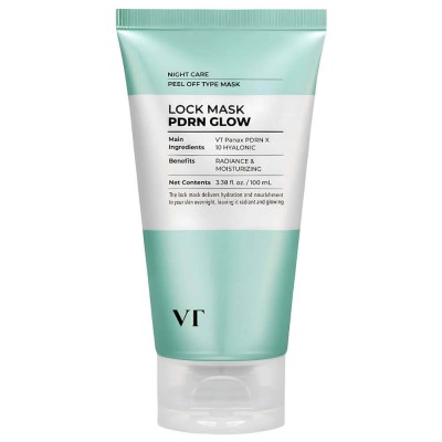 VT Cosmetics PDRN Glow Lock Mask, 100ml. Ночная маска-плёнка для увлажнения и сияния кожи с ПДРН 
