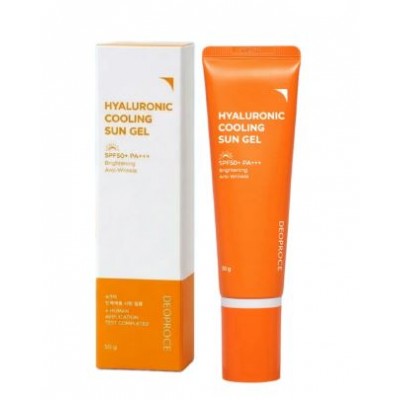 Deoproce Hyaluronic Cooling Sun Gel SPF 50+ PA+++, 50g. Cолнцезащитный гель освежающий легкий с гиалуроновой кислотой