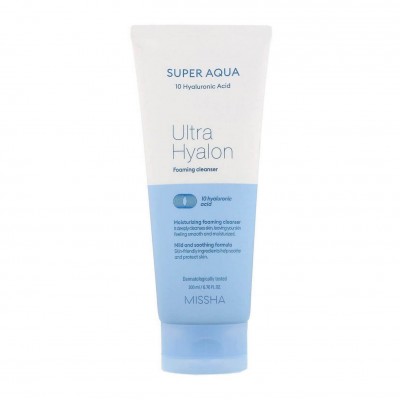 Missha Super Aqua Ultra Hyalron Cleansing Foam, 200ml.  Увлажняющая пенка с гиалуроновой кислотой