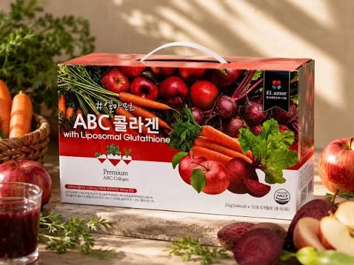 El amor Premium ABC Collagen with liposomal glutatione, 20g(27.52kcal)*10ea*6pac. Коллагеновое желе-стики Концентрат АБС (яблочно-морковно-свекольный)