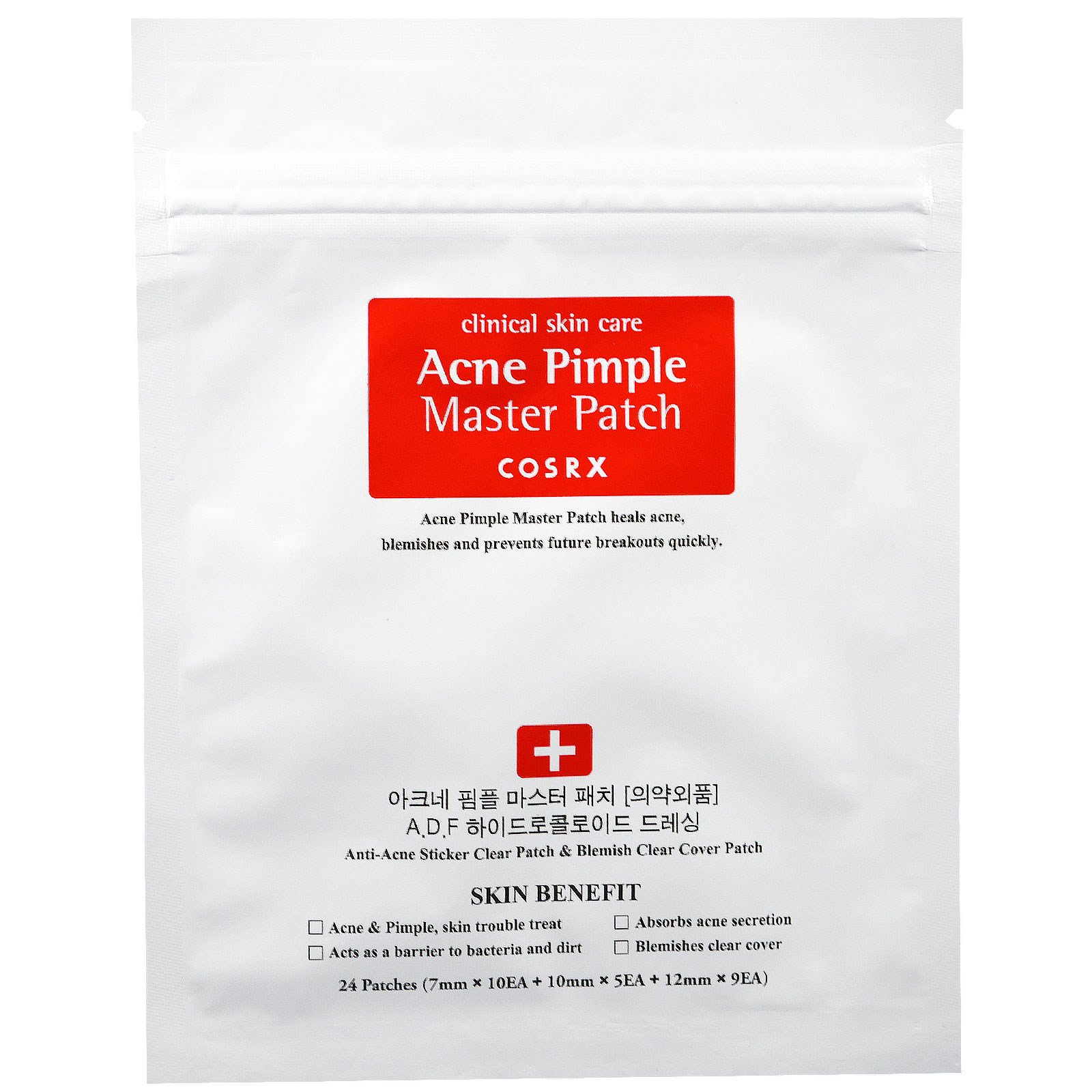 COSRX Acne Pimple Master Patch,  Стикеры локальные от прыщей 1 лист (24 патча)